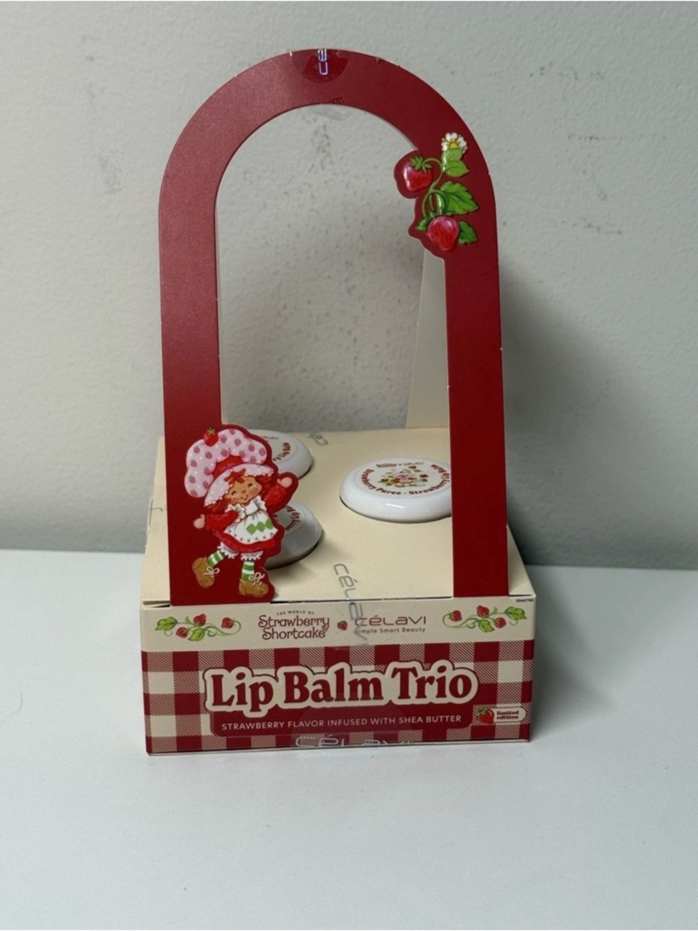Strawberry Shortcake X Celavi Lip Balm Trio Jam Jelly Jars Picnic Tinted